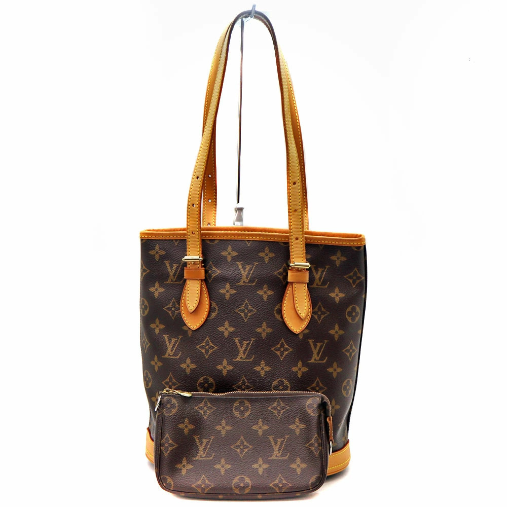 Louis Vuitton Bucket Monogram Canvas Handbag Brown